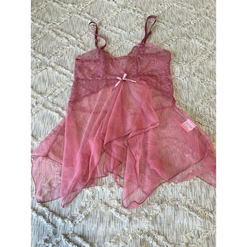 Y2K Unbranded Light Pink Baby Doll Lace Camisole Tank Layering Top Size XS/S